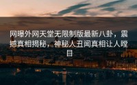 网曝外网天堂无限制版最新八卦，震撼真相揭秘，神秘人丑闻真相让人瞠目