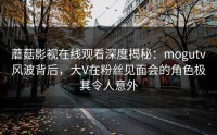 蘑菇影视在线观看深度揭秘：mogutv风波背后，大V在粉丝见面会的角色极其令人意外