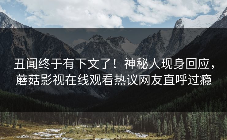 丑闻终于有下文了！神秘人现身回应，蘑菇影视在线观看热议网友直呼过瘾
