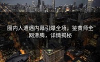 圈内人遭遇内幕引爆全场，鉴黄师全网沸腾，详情揭秘