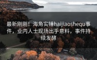 最新刚刚！海角实锤haijiaoshequ事件，业内人士现场出乎意料，事件持续发酵