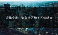 凌晨突发：海角社区相关视频曝光