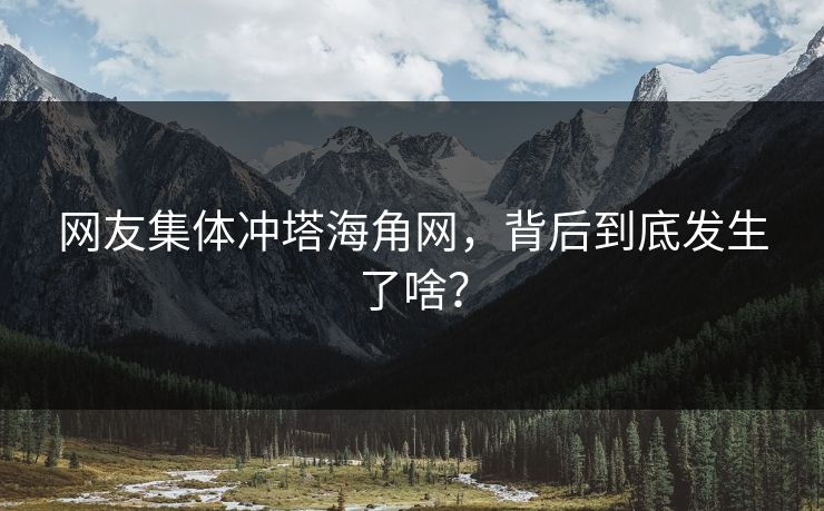 网友集体冲塔海角网，背后到底发生了啥？