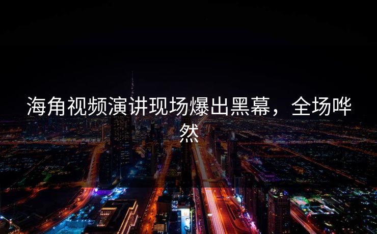 海角视频演讲现场爆出黑幕，全场哗然
