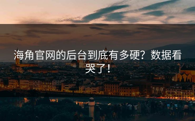 海角官网的后台到底有多硬？数据看哭了！