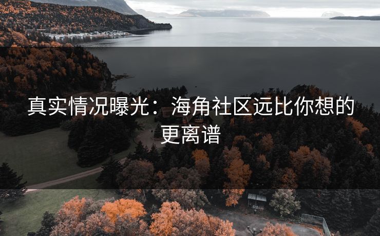 真实情况曝光：海角社区远比你想的更离谱