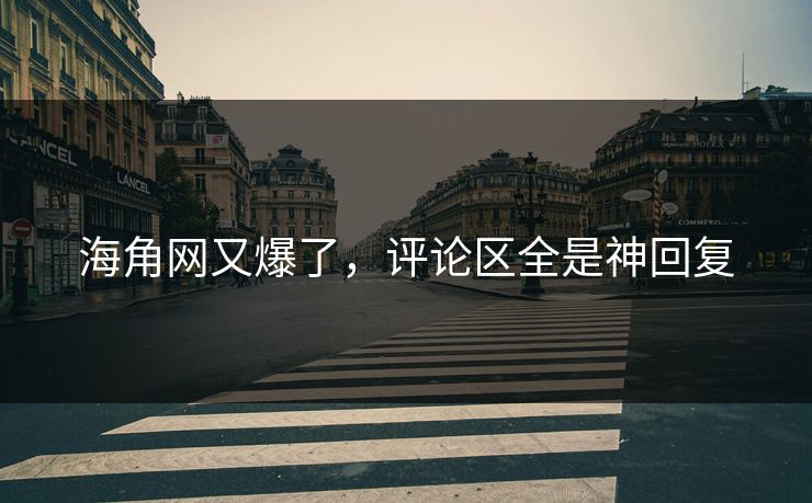 海角网又爆了，评论区全是神回复