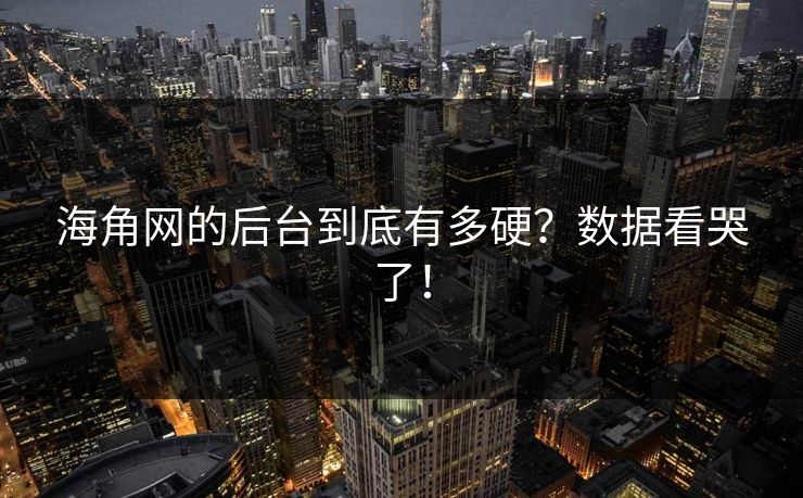海角网的后台到底有多硬？数据看哭了！