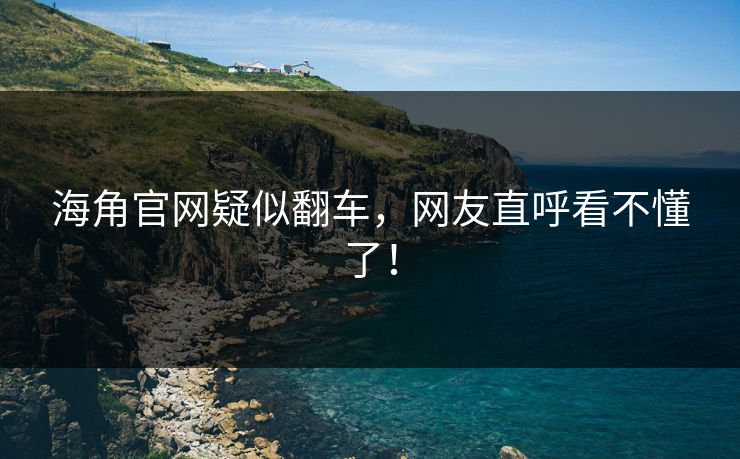 海角官网疑似翻车，网友直呼看不懂了！